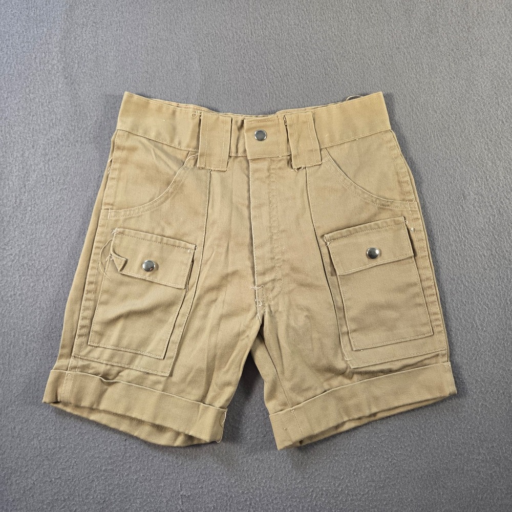 Vintage Khaki Shorts Mens 28 Safari Military Style Cuffed Matt Andrews 60s